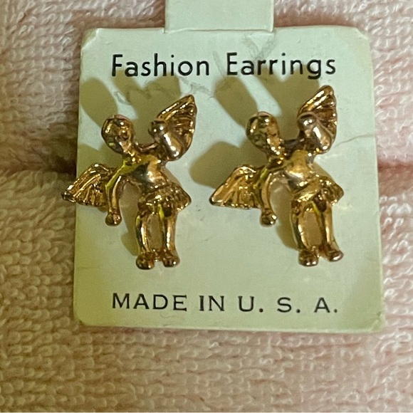 Gold angels earrings - Picture 5 of 6
